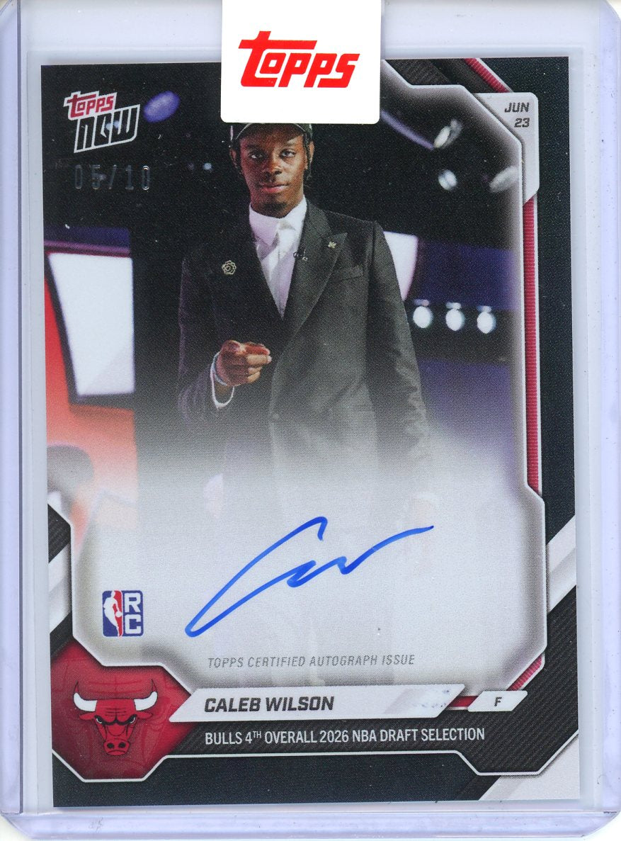 2026 Topps Now Caleb Wilson Draft Auto Rookie Black /10 CWIL-A