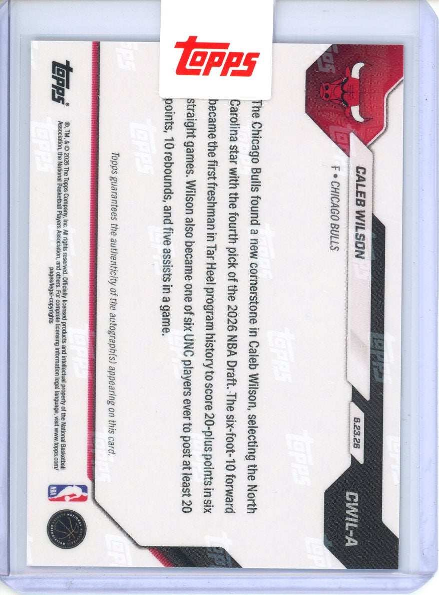 2026 Topps Now Caleb Wilson Draft Auto Rookie Black /10 CWIL-A