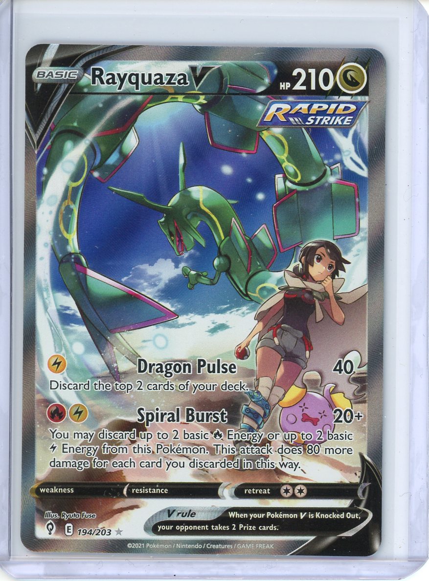 Rayquaza V Pokemon Card (Evolving Skies 194/203) Alternate Art