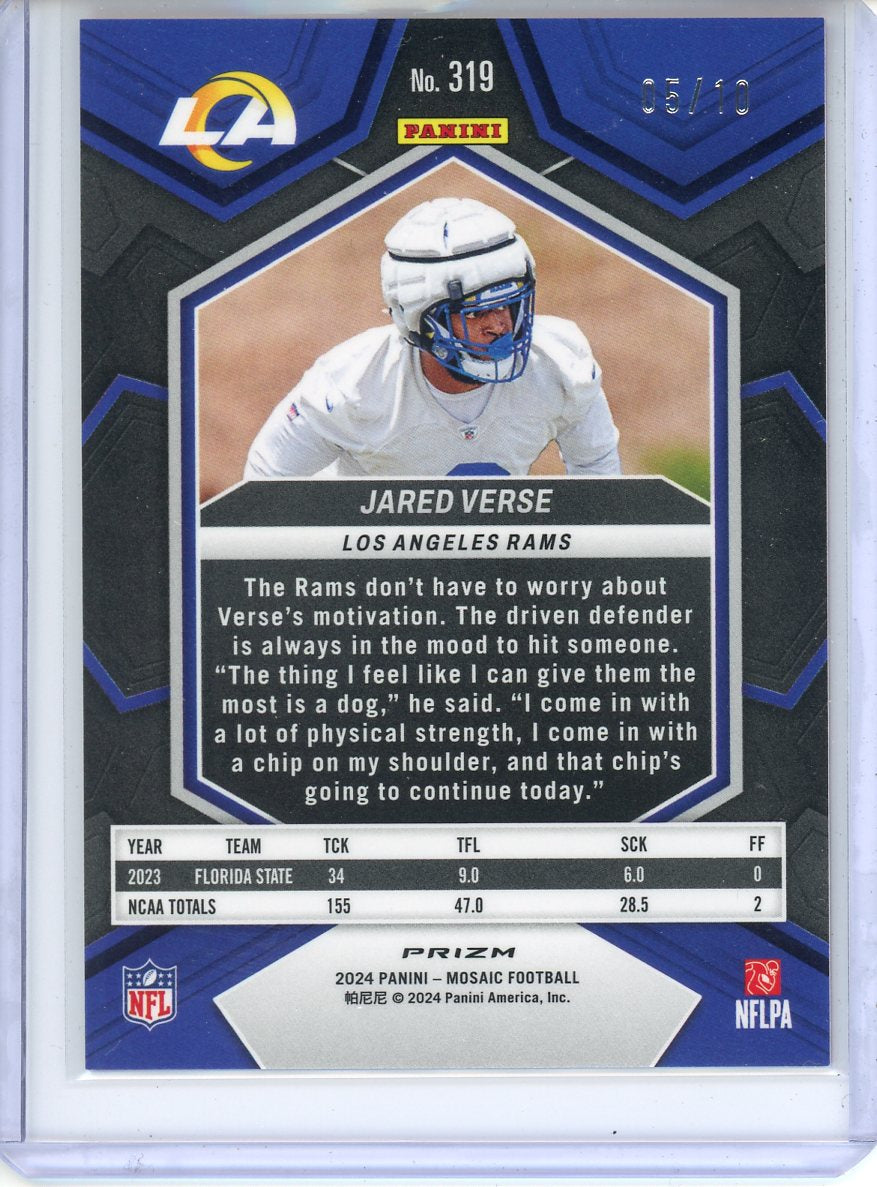 2024 Mosaic Jared Verse Pink Mosaic Rookie /10 No. 319