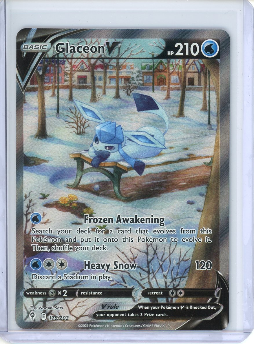 Glaceon V Pokemon Card (Evolving Skies 175/203) Alternate Art