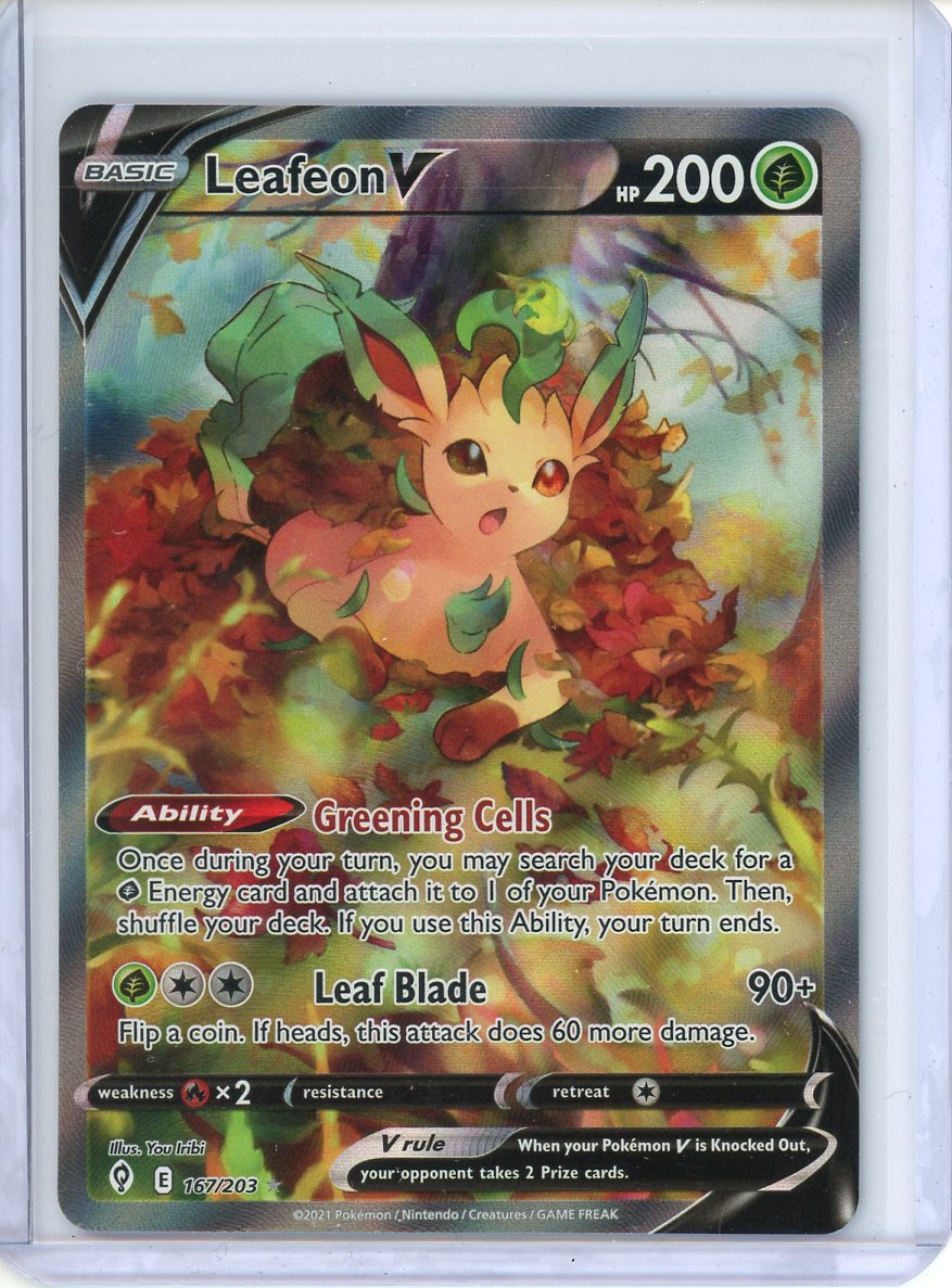 Leafeon V Pokemon Card (Evolving Skies 167/203) Alternate Art