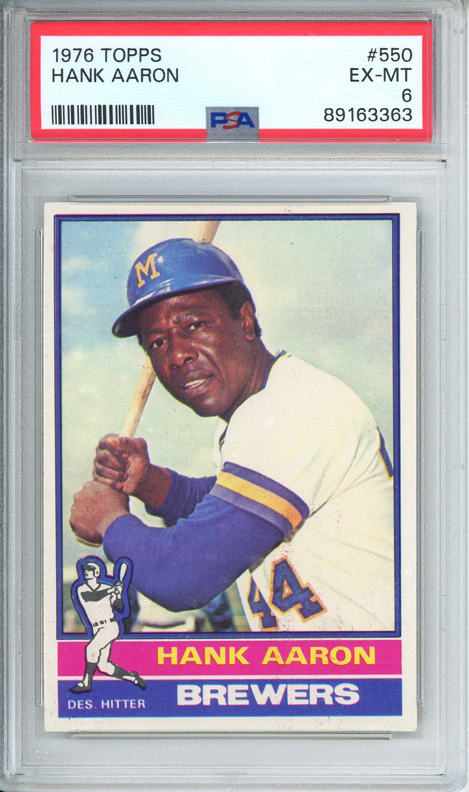 1976 Topps Hank Aaron #550 PSA 6 EX-MT
