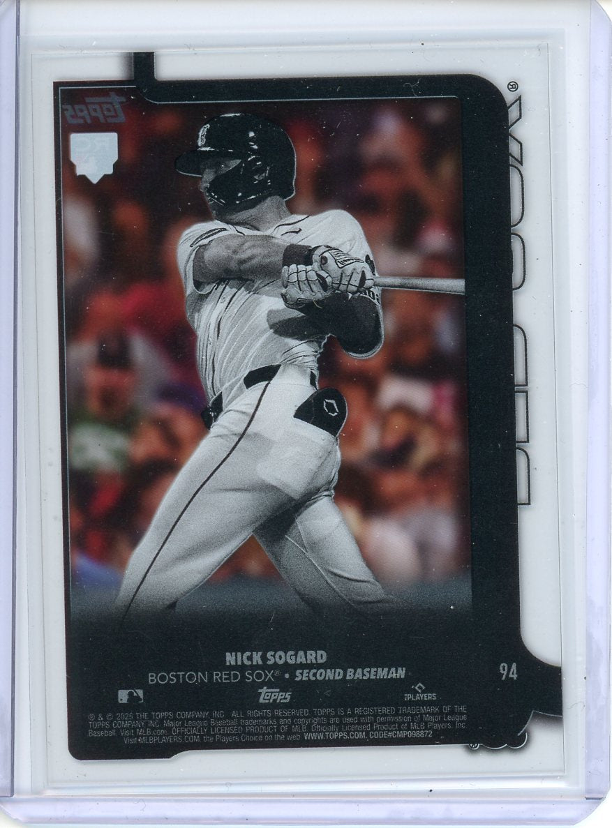 2025 Topps Nick Sogard Clear #10/10 RC Red Sox