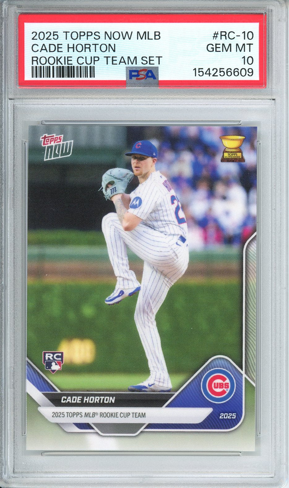 2025 Topps Now MLB Cade Horton Rookie Cup Team Set #RC-10 PSA 10