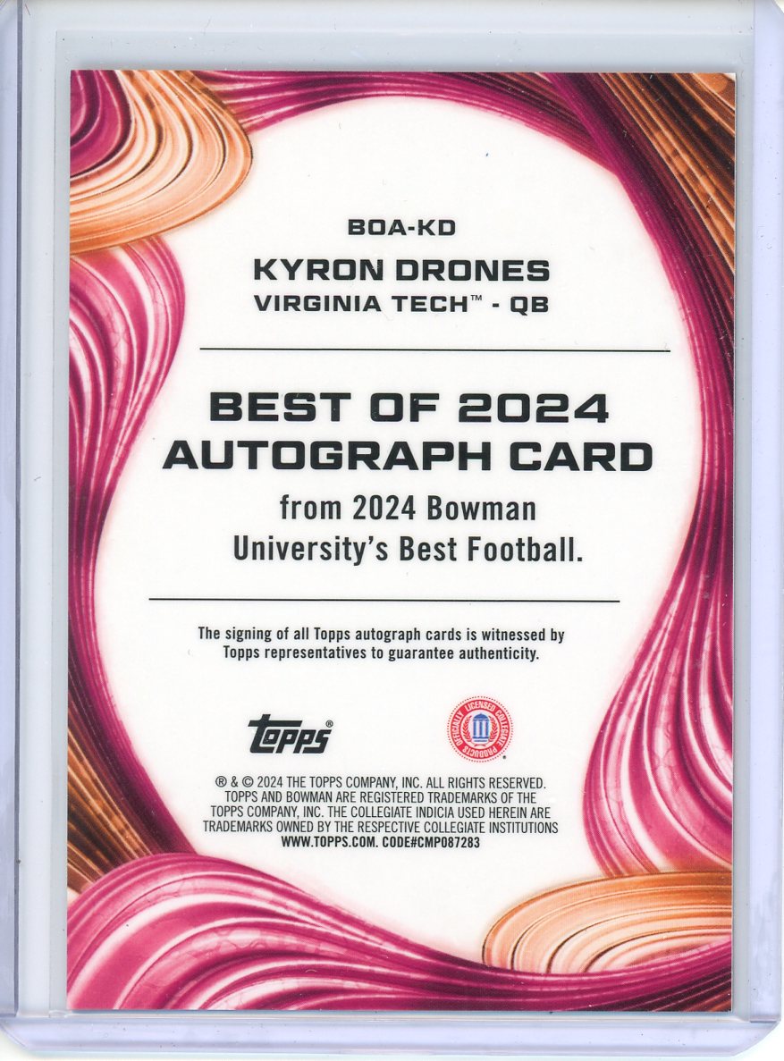 2024 Bowman Best U Kyron Drones Auto Orange Geometric Refractor #14/25