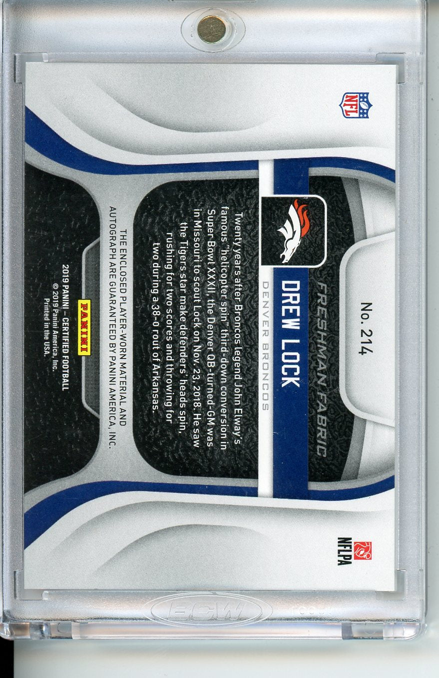 2019 Certified Drew Lock Freshman Fabric RPA /199 No. 214