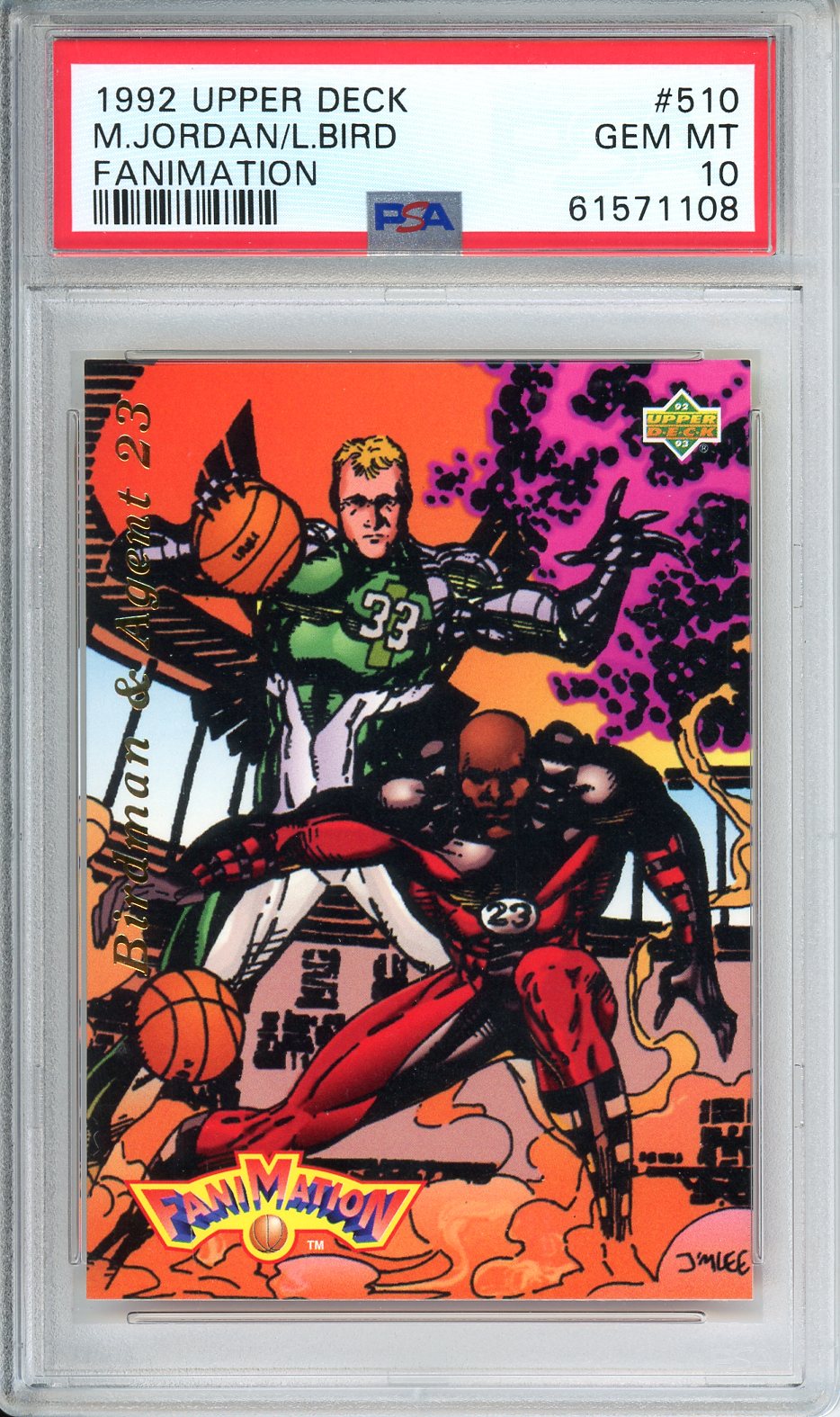 1992 Upper Deck Michael Jordan/Larry Bird Fanimation #510 PSA 10