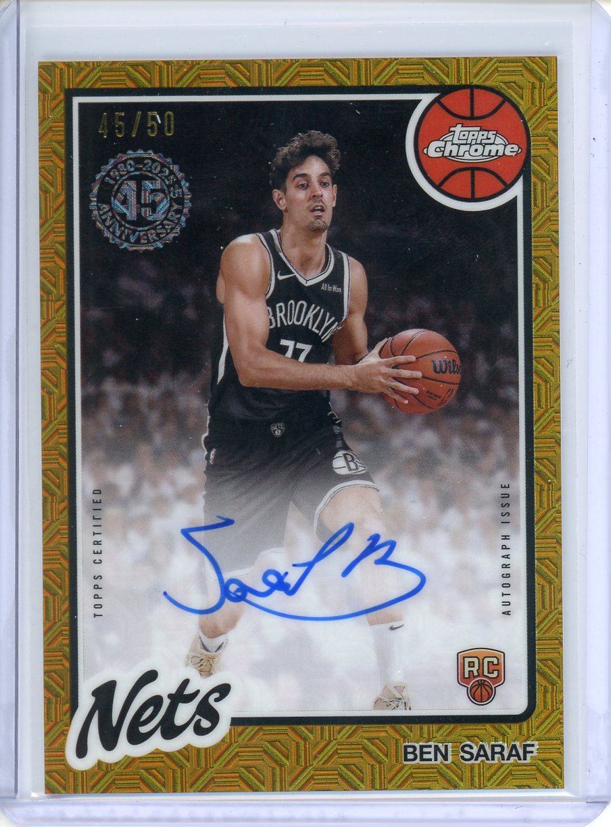 2025/26 Topps Basketball Ben Saraf Rookie Mojo Gold Auto /50