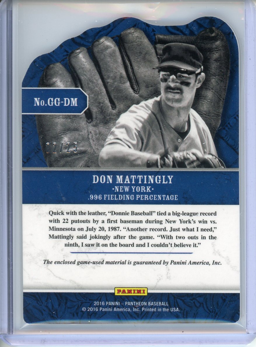 2016 Panini Don Mattingly Pantheon Gallant Gloves 02/25 #GG-DM