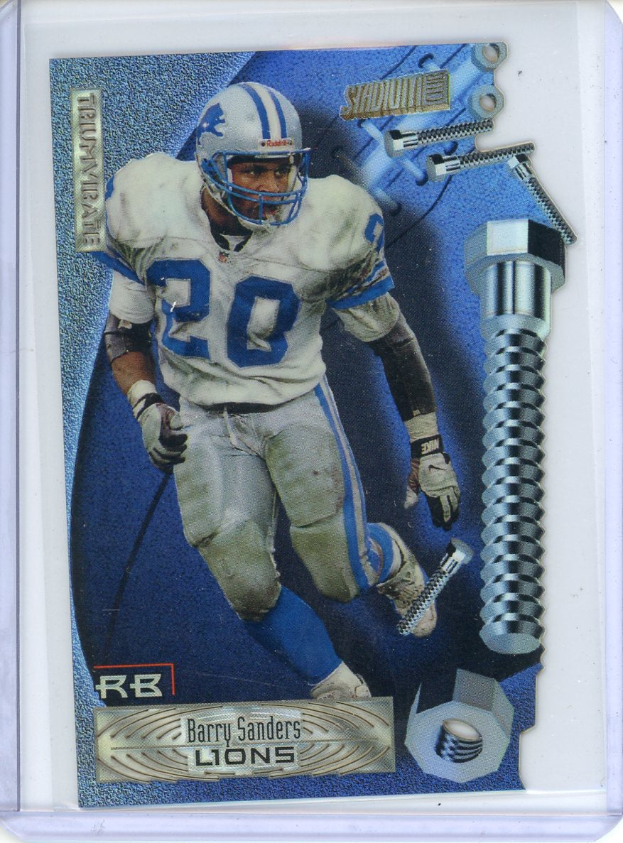 1997 Topps Stadium Club Barry Sanders Triumvirate Refractor