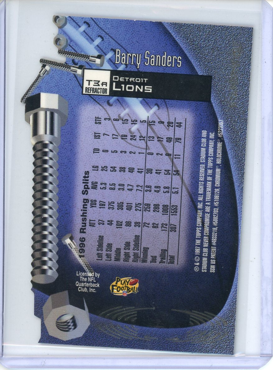 1997 Topps Stadium Club Barry Sanders Triumvirate Refractor