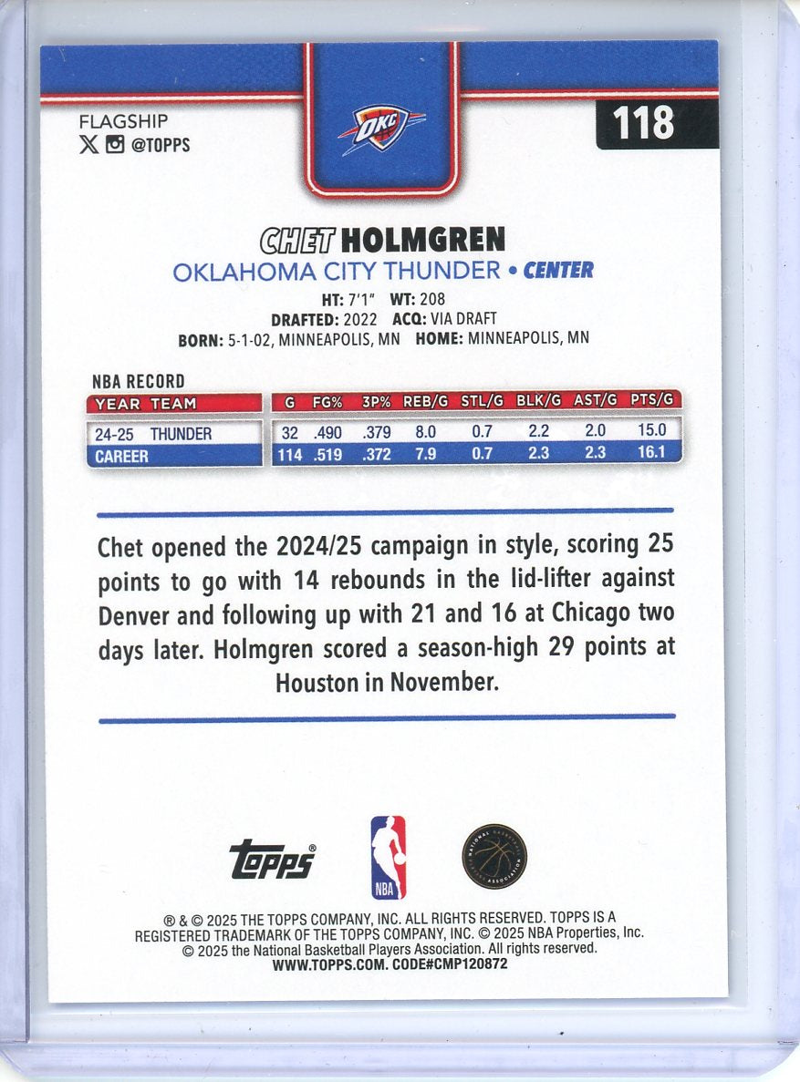 2025/26 Topps Basketball Chet Holmgren Purple /250