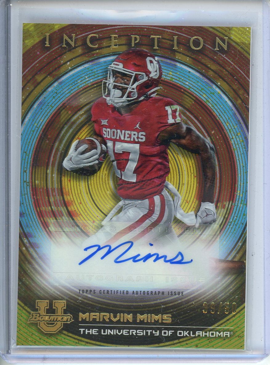 2022/23 Bowman University Inception Marvin Mims Auto /50
