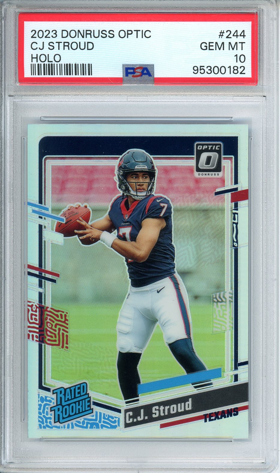 2023 Panini Donruss Optic CJ Stroud RC #244 Holo GEM MINT PSA 10