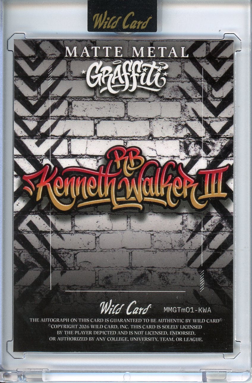 2026 Wild Card Matte Metal Graffiti Kenneth Walker True 1/1 Auto