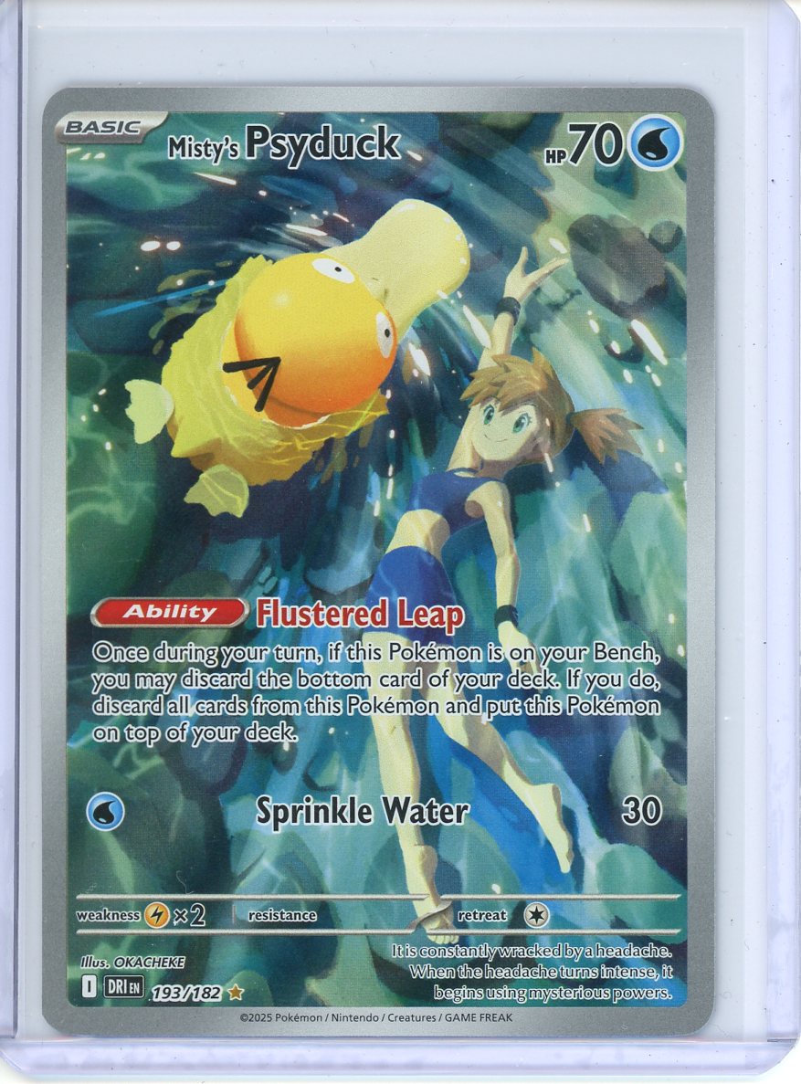 Misty's Psyduck Pokemon Card (Destined Rivals 193/182) Illustration Rare