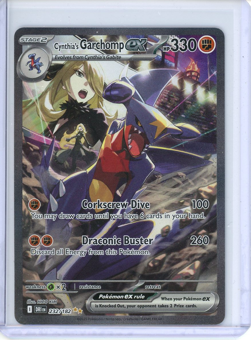 Cynthia's Garchomp ex Pokemon Card (Destined Rivals 232/182) SIR