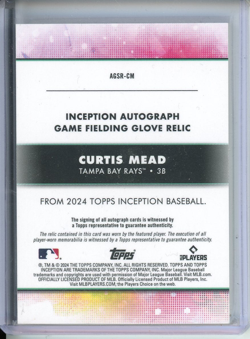 2024 Topps Inception Curtis Mead RC #AGSR-CM Glove Relic Auto /25