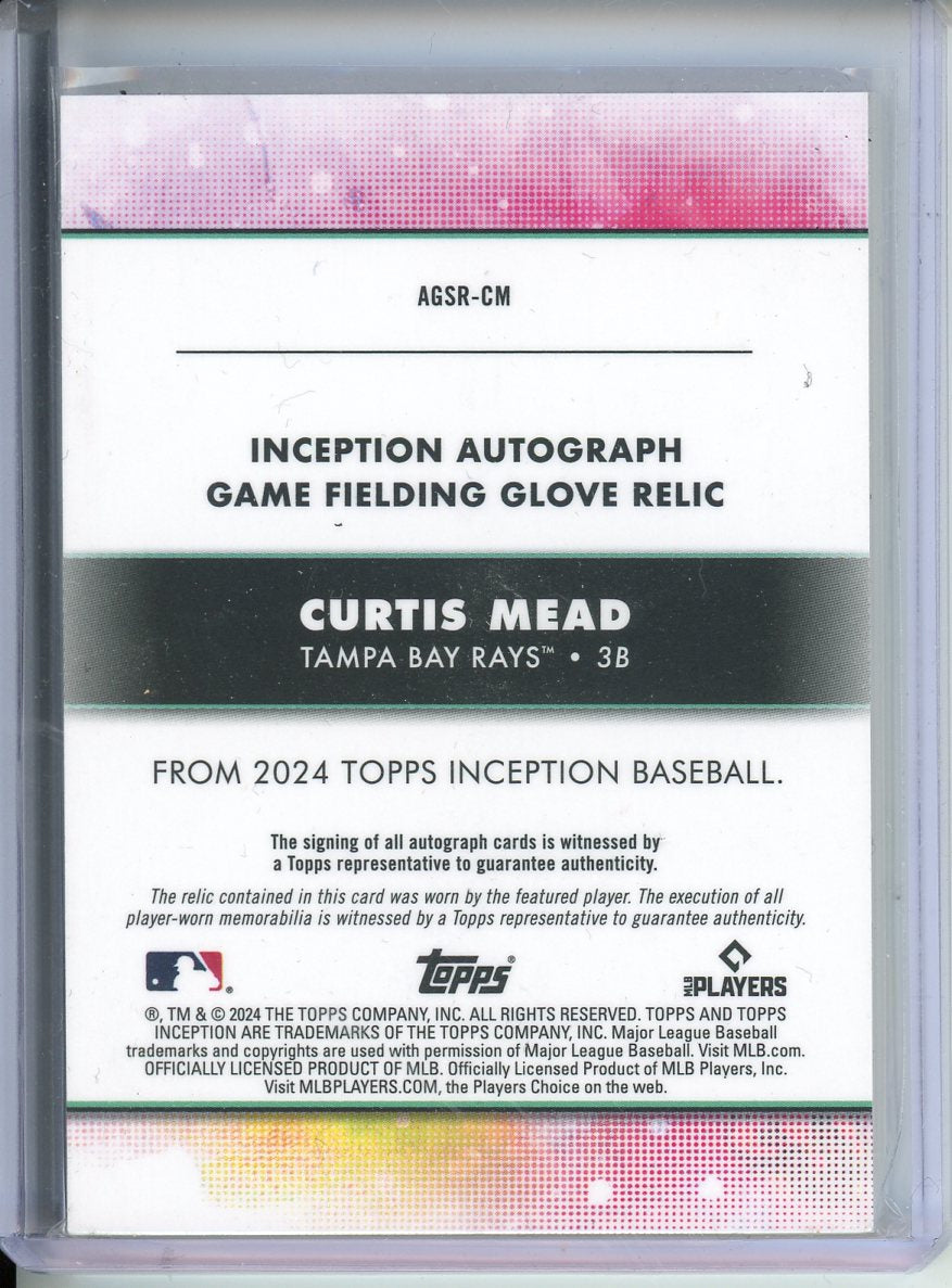 2024 Topps Inception Curtis Mead RC #AGSR-CM Glove Relic Auto /25