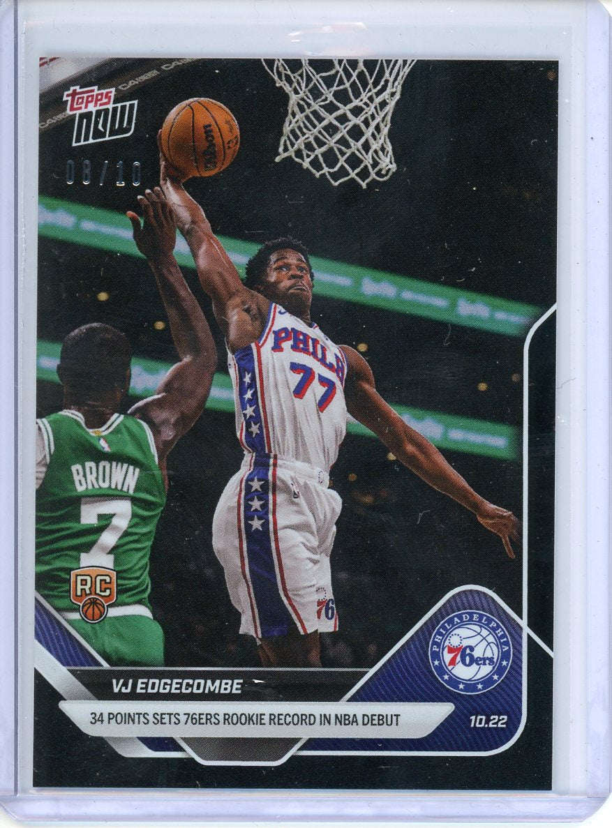 2025-26 Topps Now VJ Edgecombe Rookie Debute Black /10