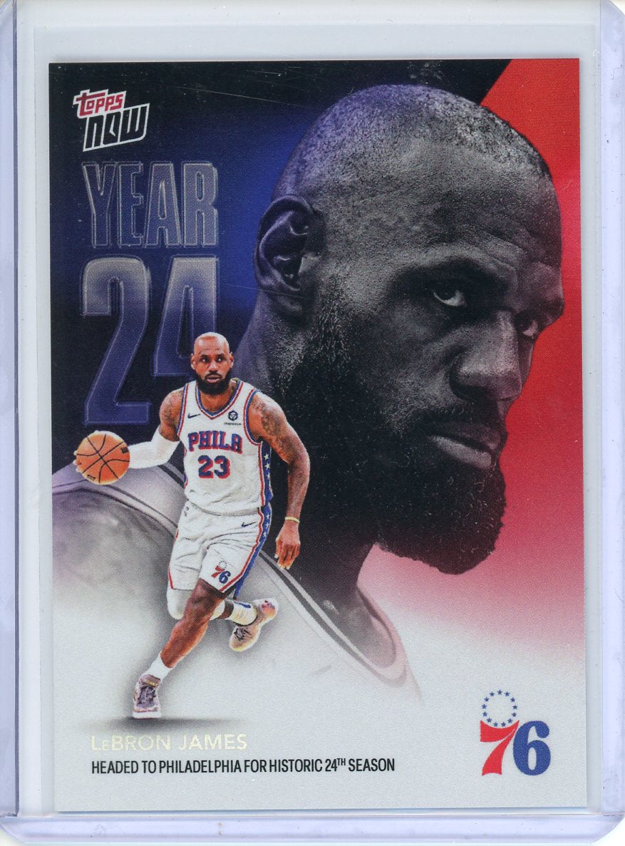 2026 Topps Now Year 24 LeBron James Philadelphia 76ers #OS3 Refractor Lucky Hit