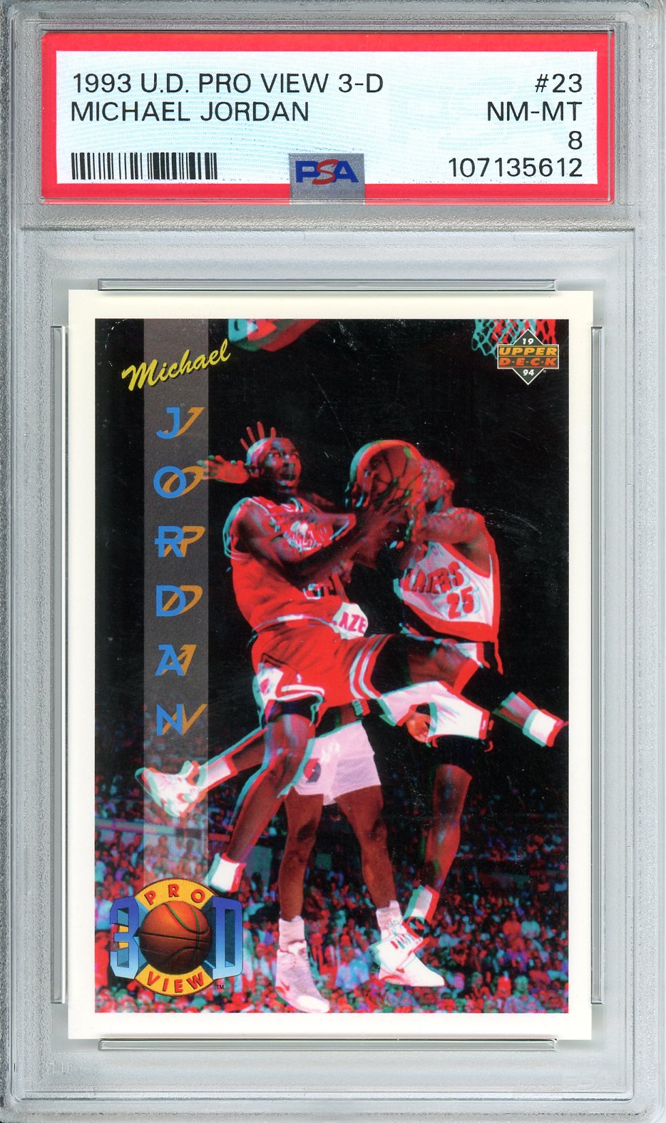 1993 U.D. Pro View 3-D Michael Jordan #23 PSA 8