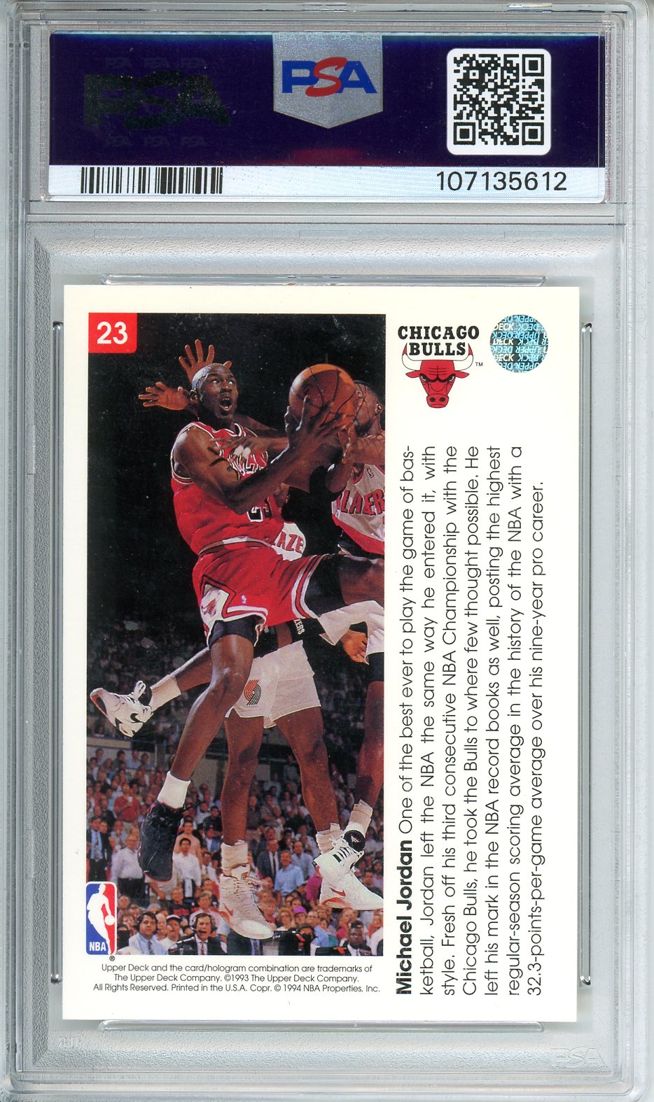 1993 U.D. Pro View 3-D Michael Jordan #23 PSA 8