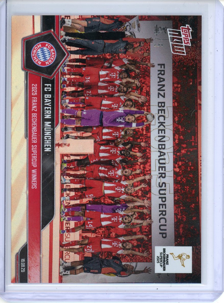 2025 Topps Now FC Bayern Munchen Franz Beckenbauer Supercup Winners /5 Red