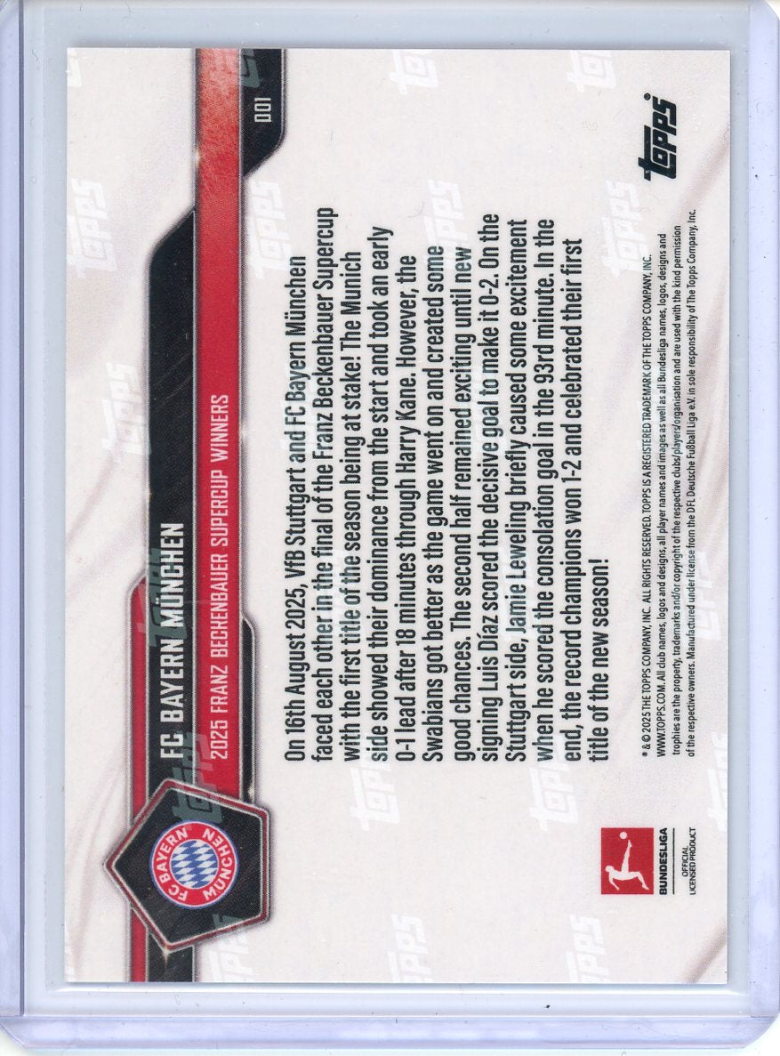 2025 Topps Now FC Bayern Munchen Franz Beckenbauer Supercup Winners /5 Red