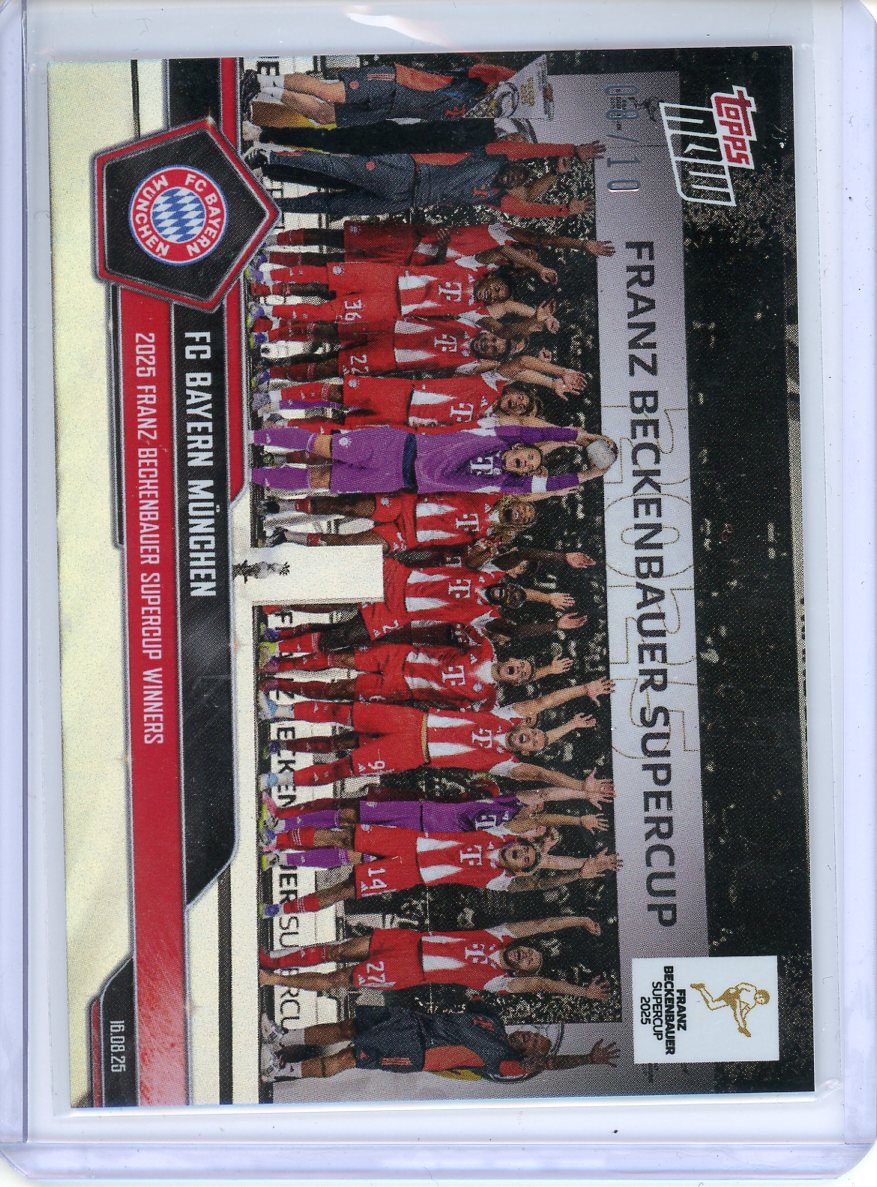 2025 Topps Now FC Bayern Munchen Franz Beckenbauer Supercup Winners /10 Black