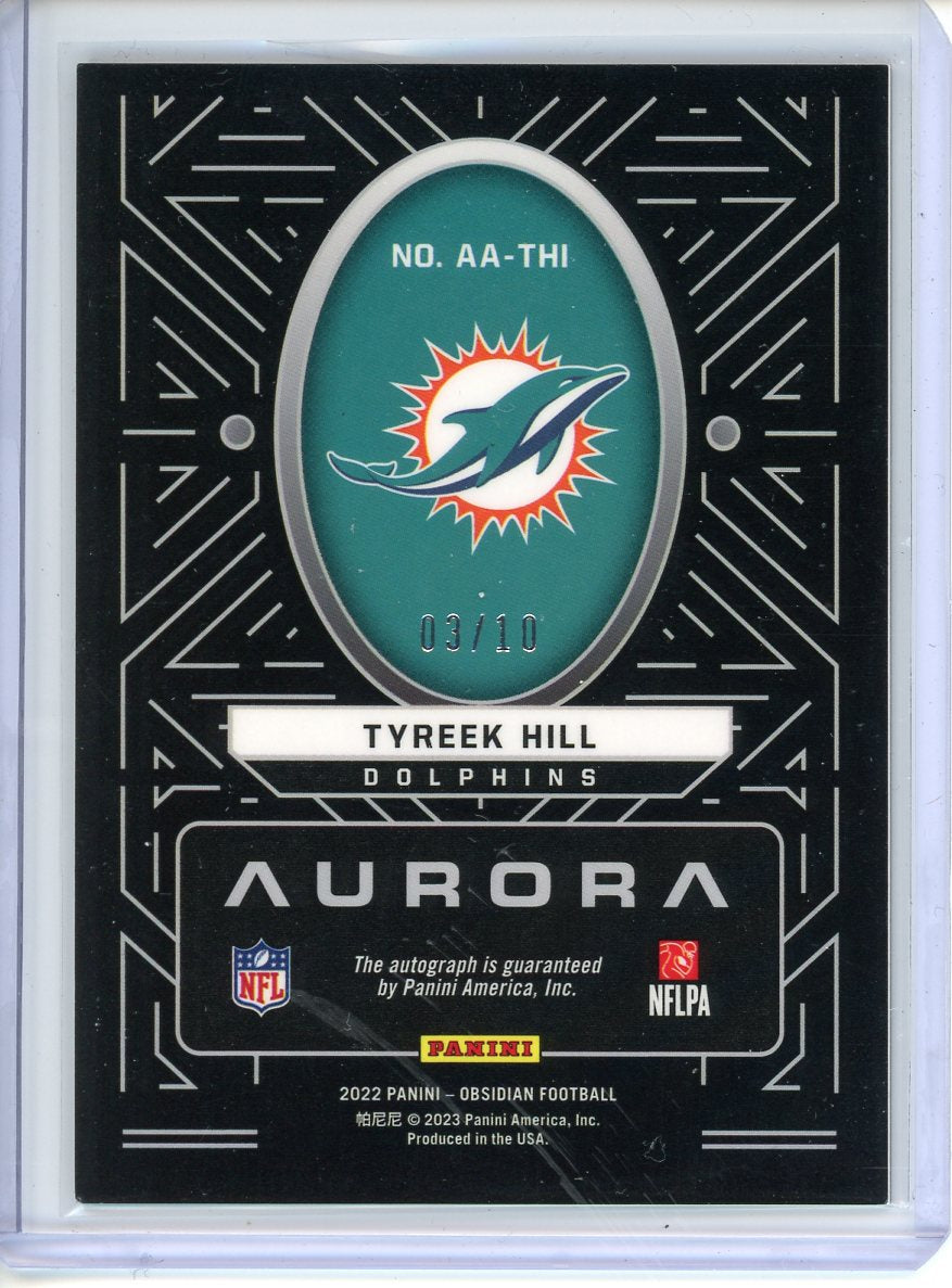 2022 Panini Obsidian Tyreek Hill #AA-THI Aurora Auto /10