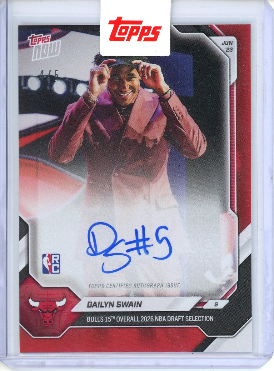 2026 Topps Now Dailyn Swain Autograph Red /5 OSWA-A
