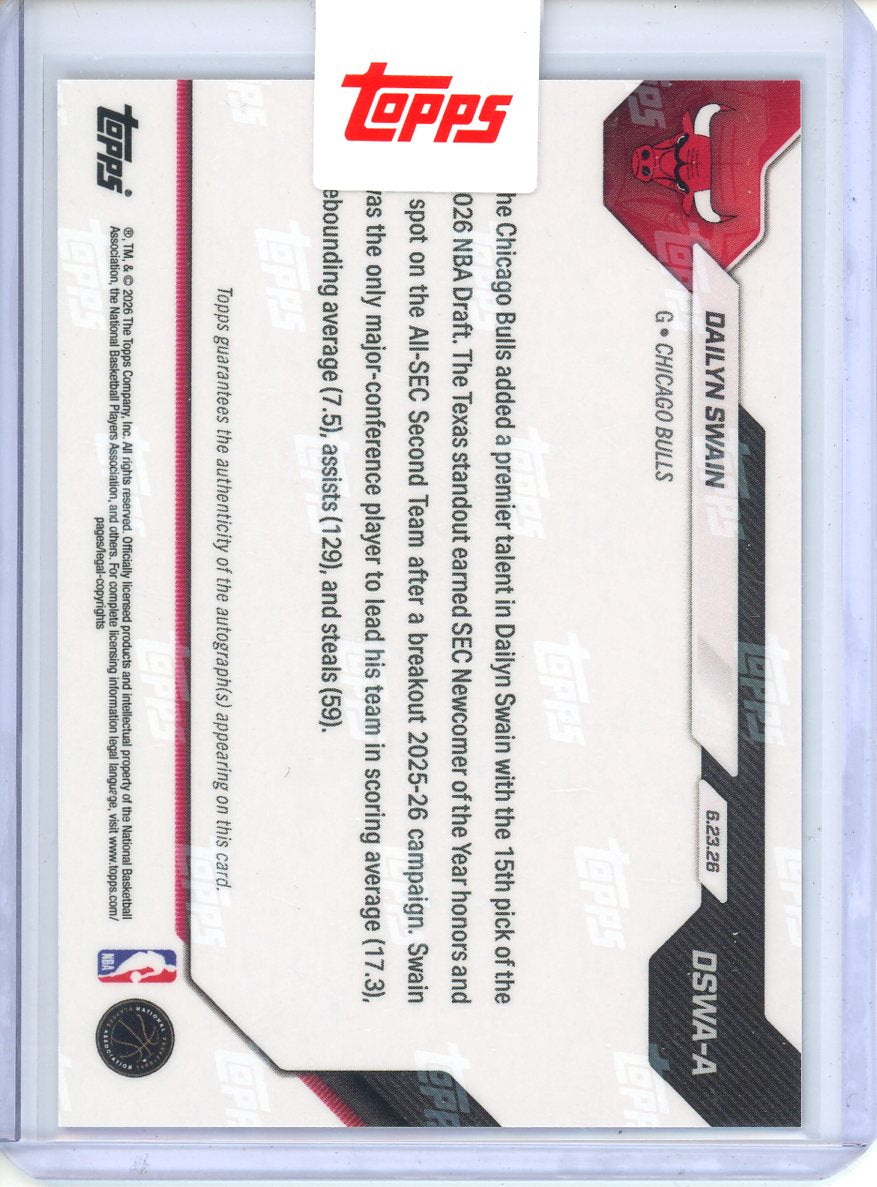 2026 Topps Now Dailyn Swain Autograph Red /5 OSWA-A