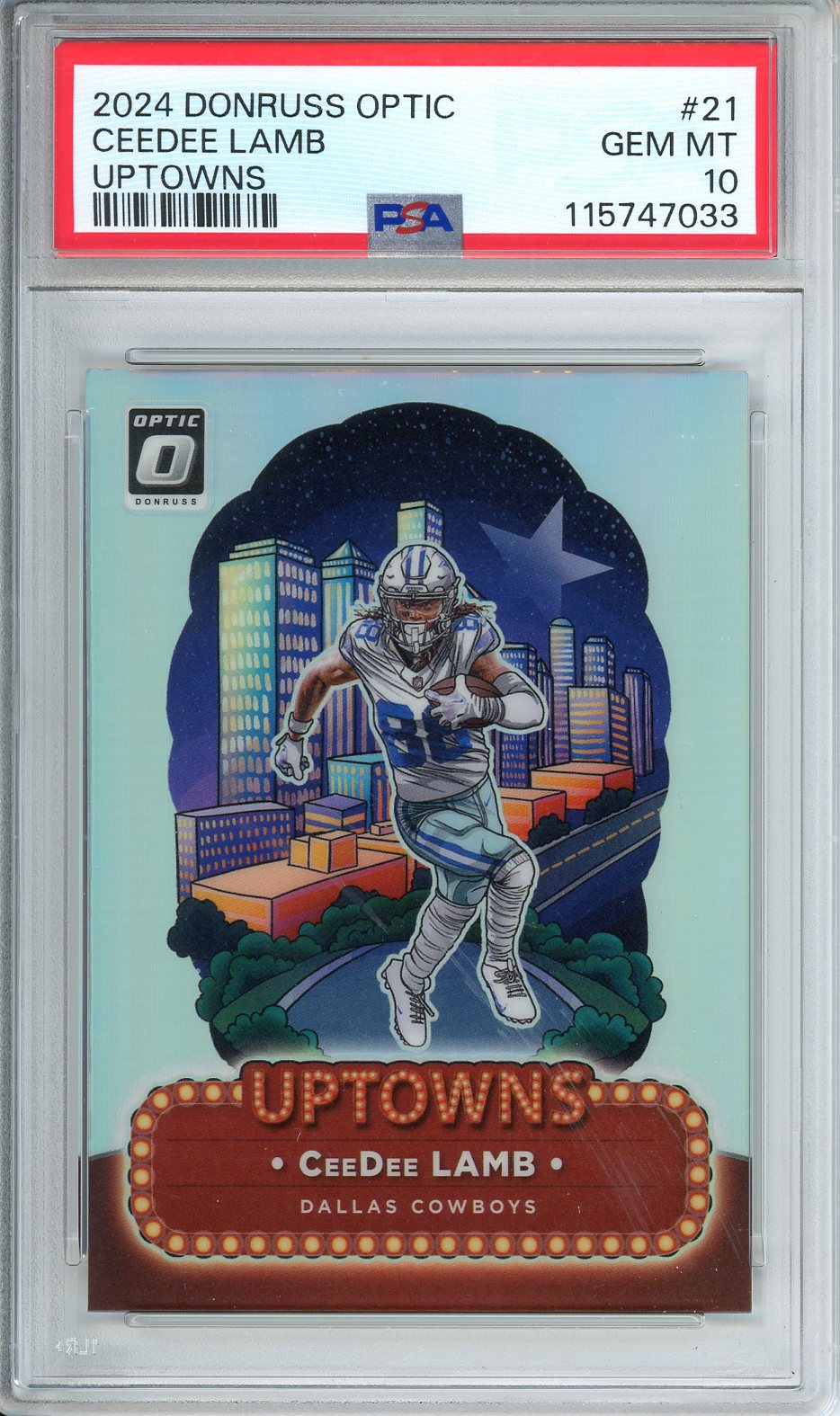 2024 Donruss Optic Ceedee Lamb Uptowns #21 PSA 10