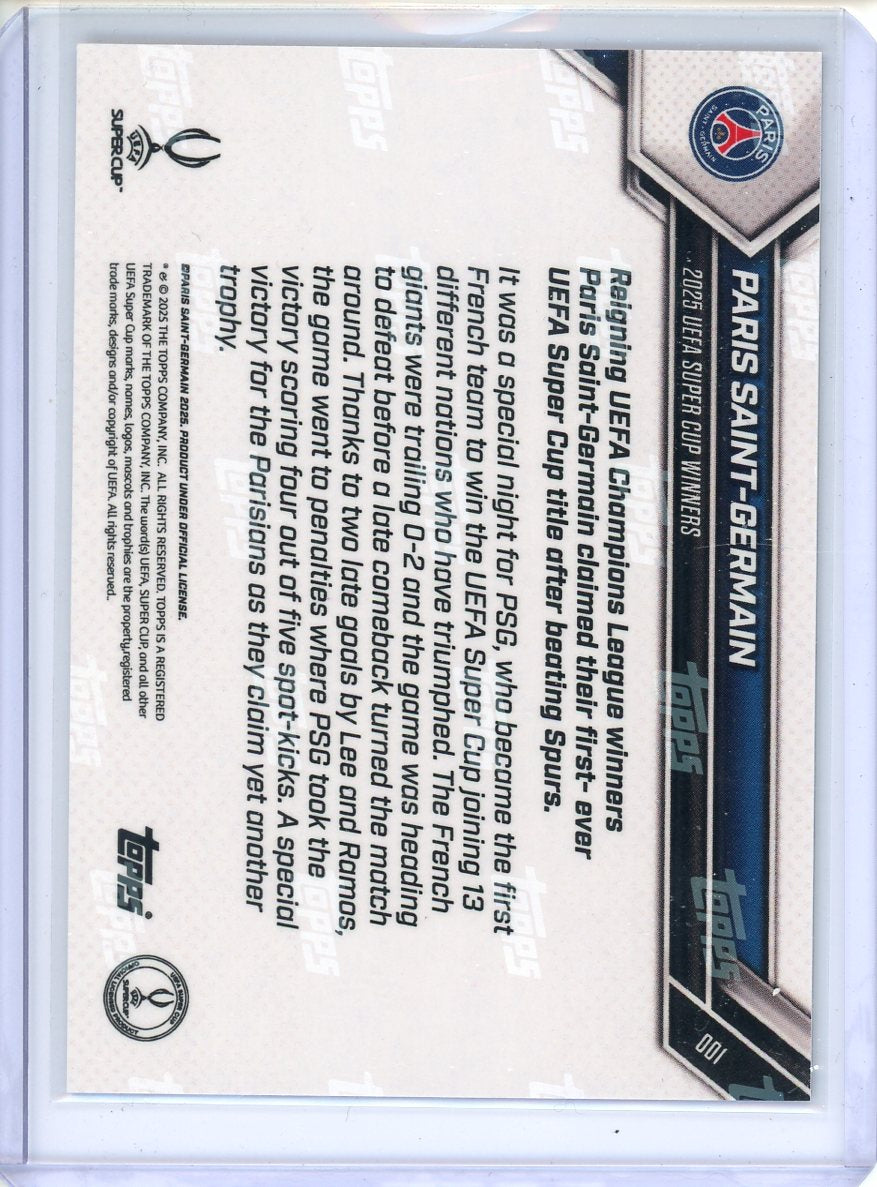 2025 Topps Now Paris Saint-Germain 2025 Super Cup Winners Gold /50