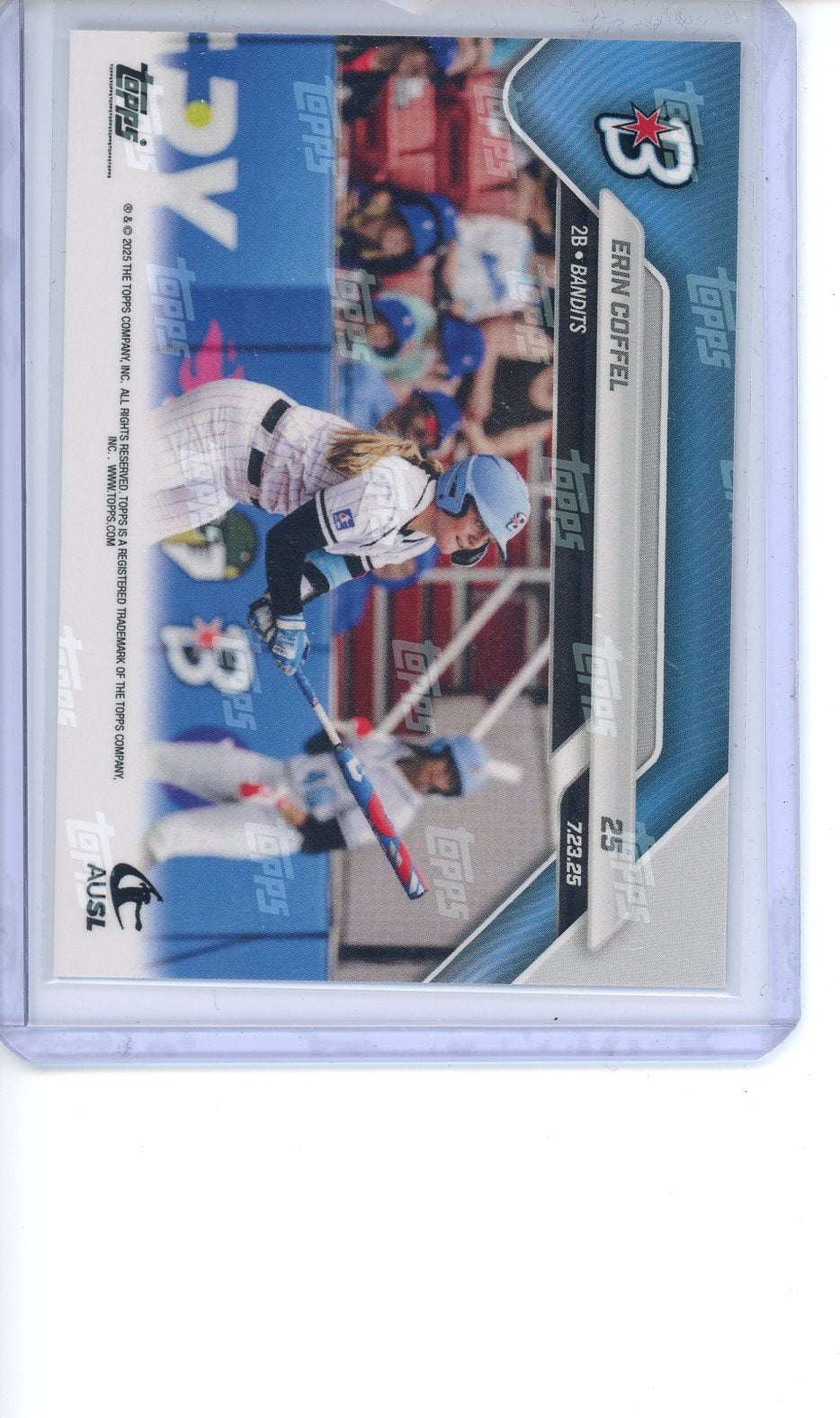 2025 Topps Now Erin Coffel Hitter Of The Year In Person Auto No. 25 Blue Ink