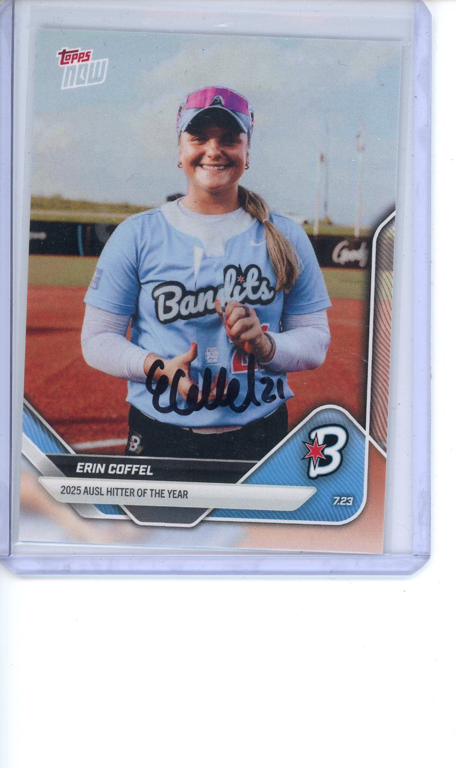 2025 Topps Now Erin Coffel Hitter Of The Year In Person Auto No. 25 Black Ink