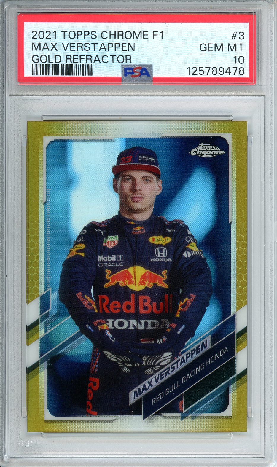 2021 Topps Chrome F1 Max Verstappen Gold Refractor /50 #3 PSA 10