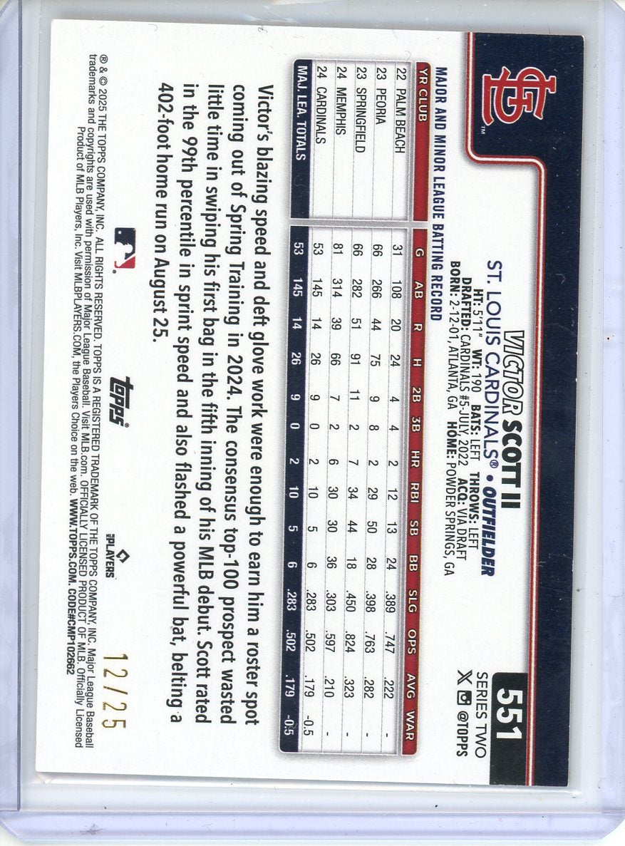 2025 Topps Series 2 Victor Scott II Wood /25