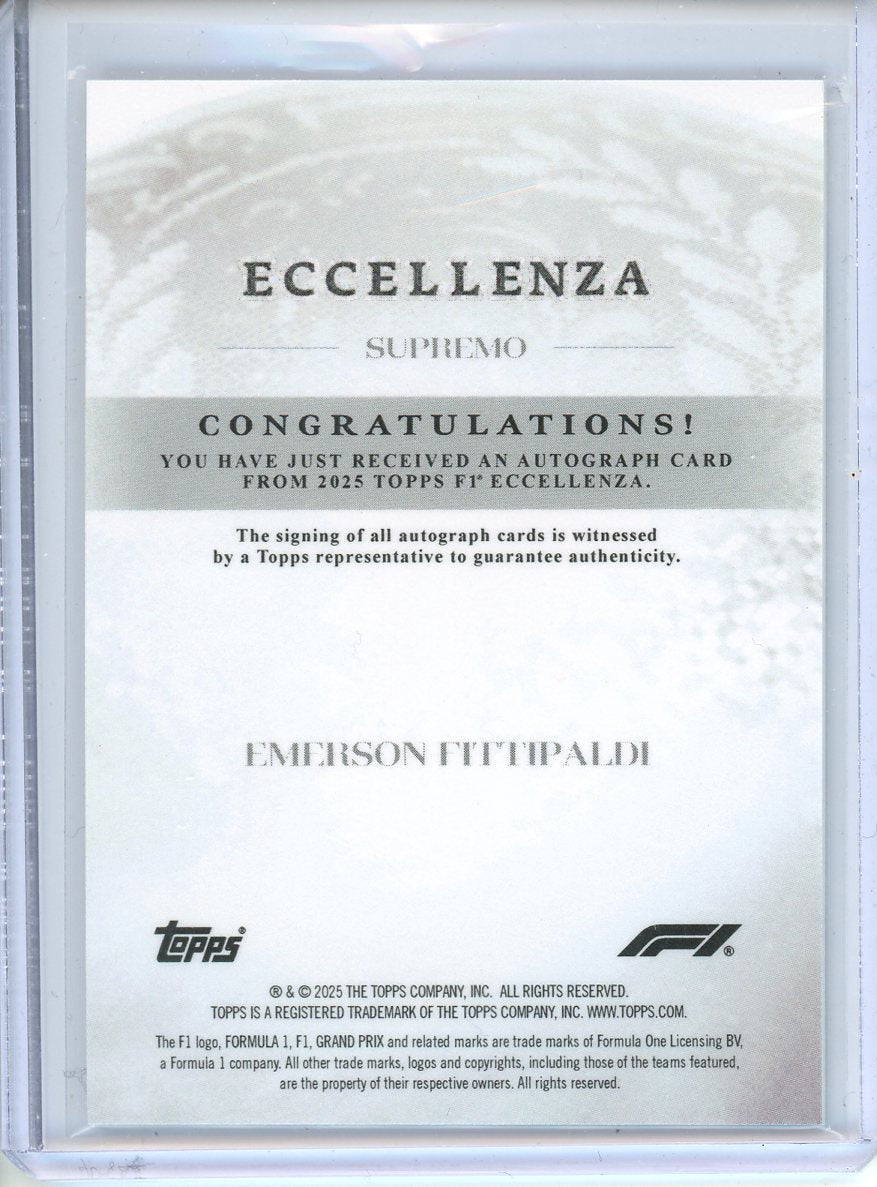 2025 Topps Eccellenza Emerson Fittipaldi auto /99