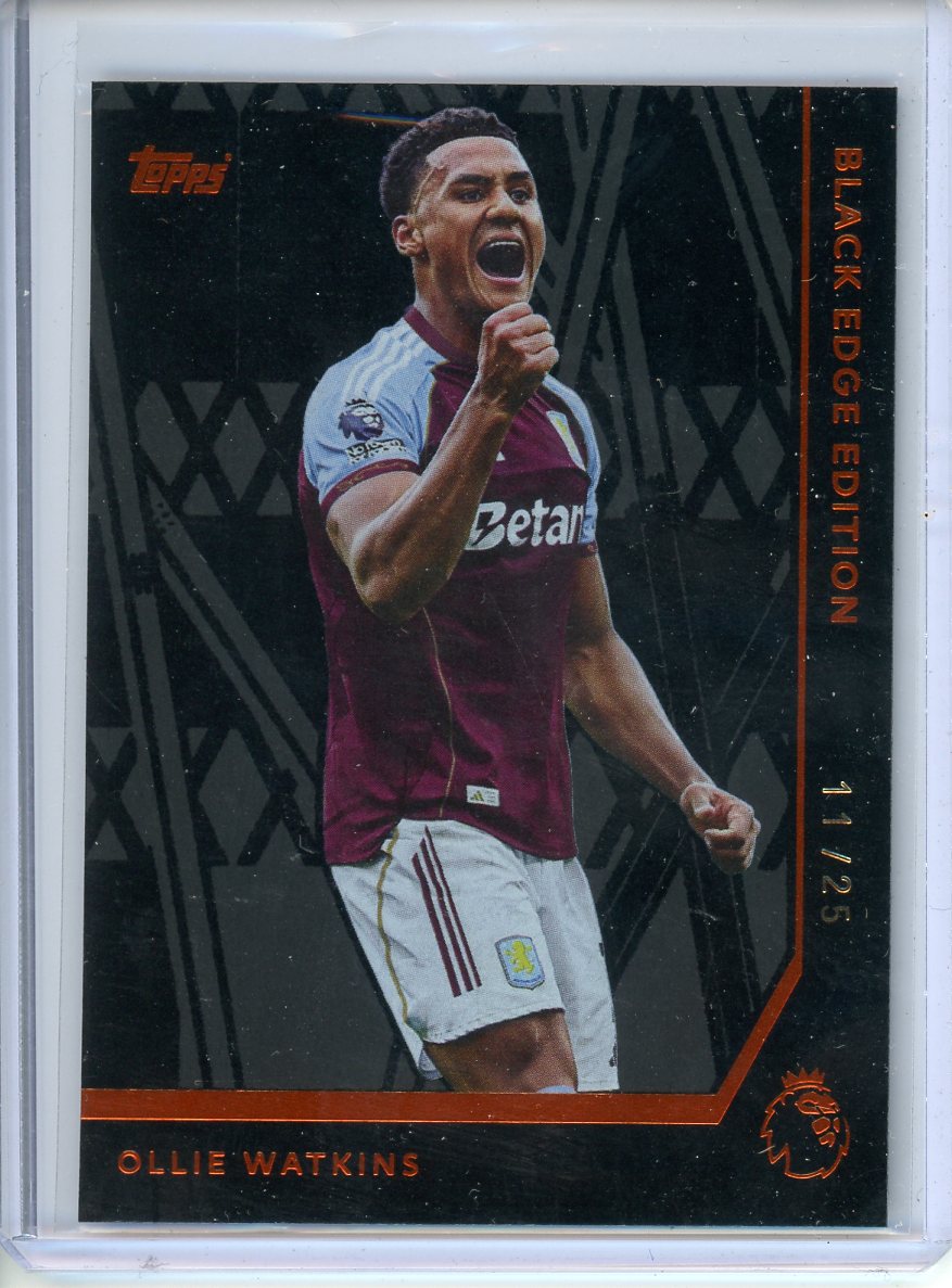 2025/26 Topps EPL Ollie Watkins Black Edge Orange /25 BE-4