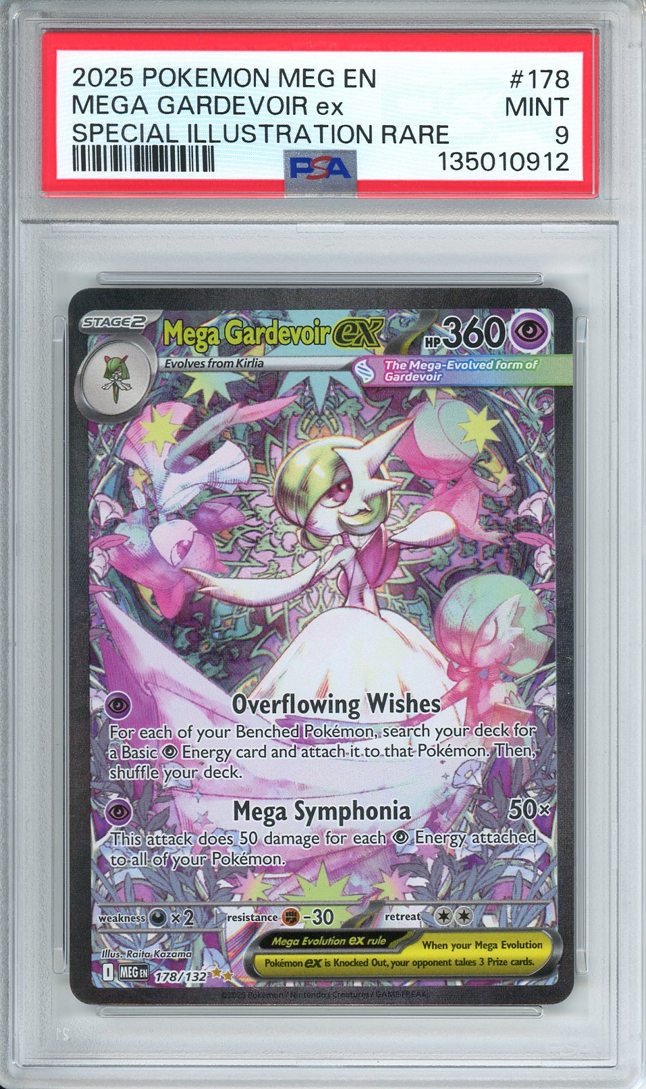 Pokemon Mega Gardevoir ex Special Illustration Rare #178 PSA 9