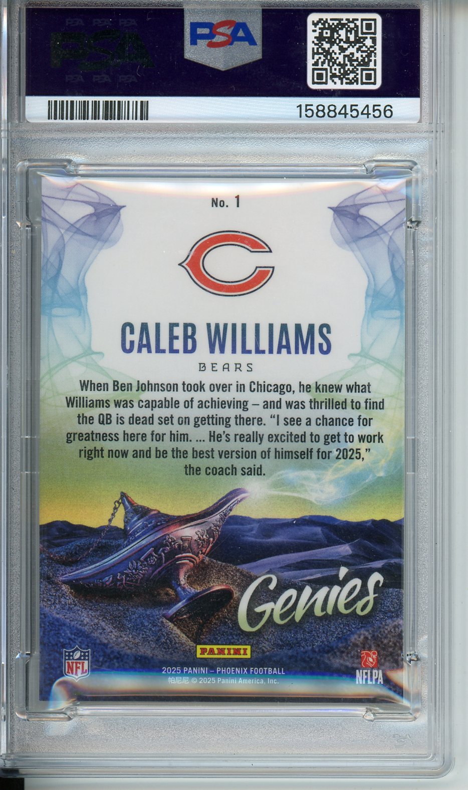 2025 Phoenix Caleb Williams Genies #1 PSA 10