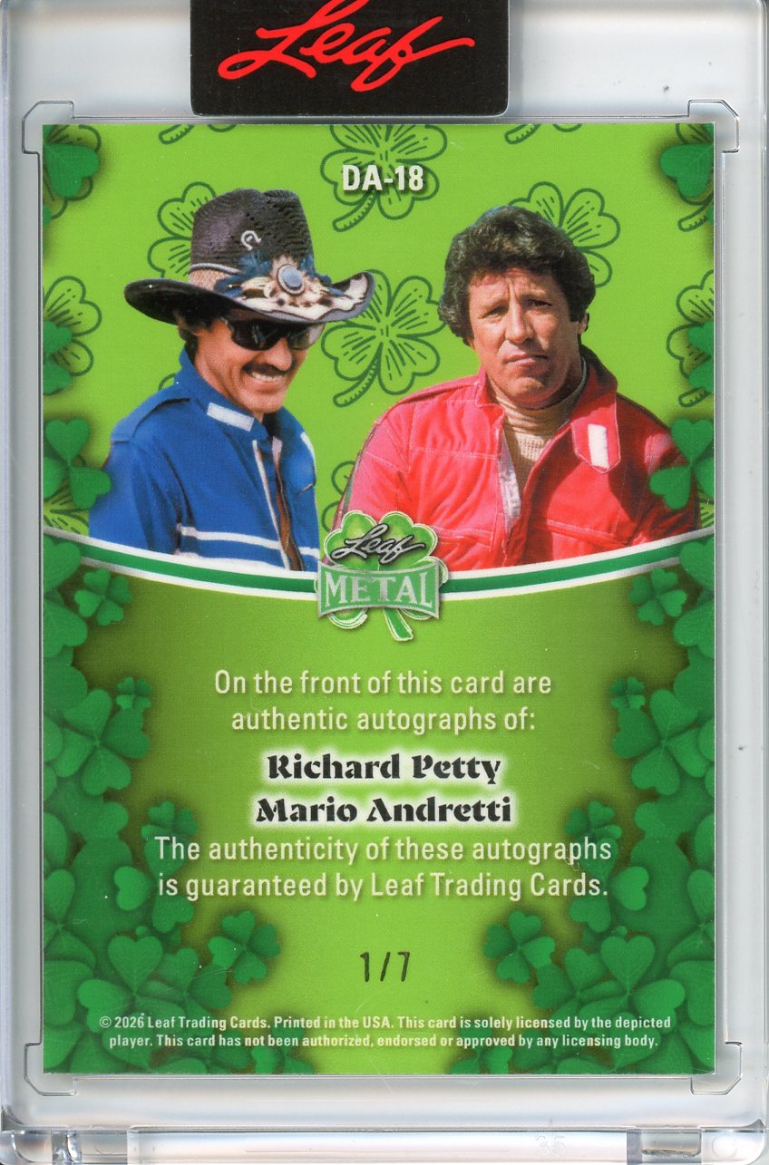 2026 Leaf Metal St. Patrick's Day Mario Andretti Richard Petty Auto /7
