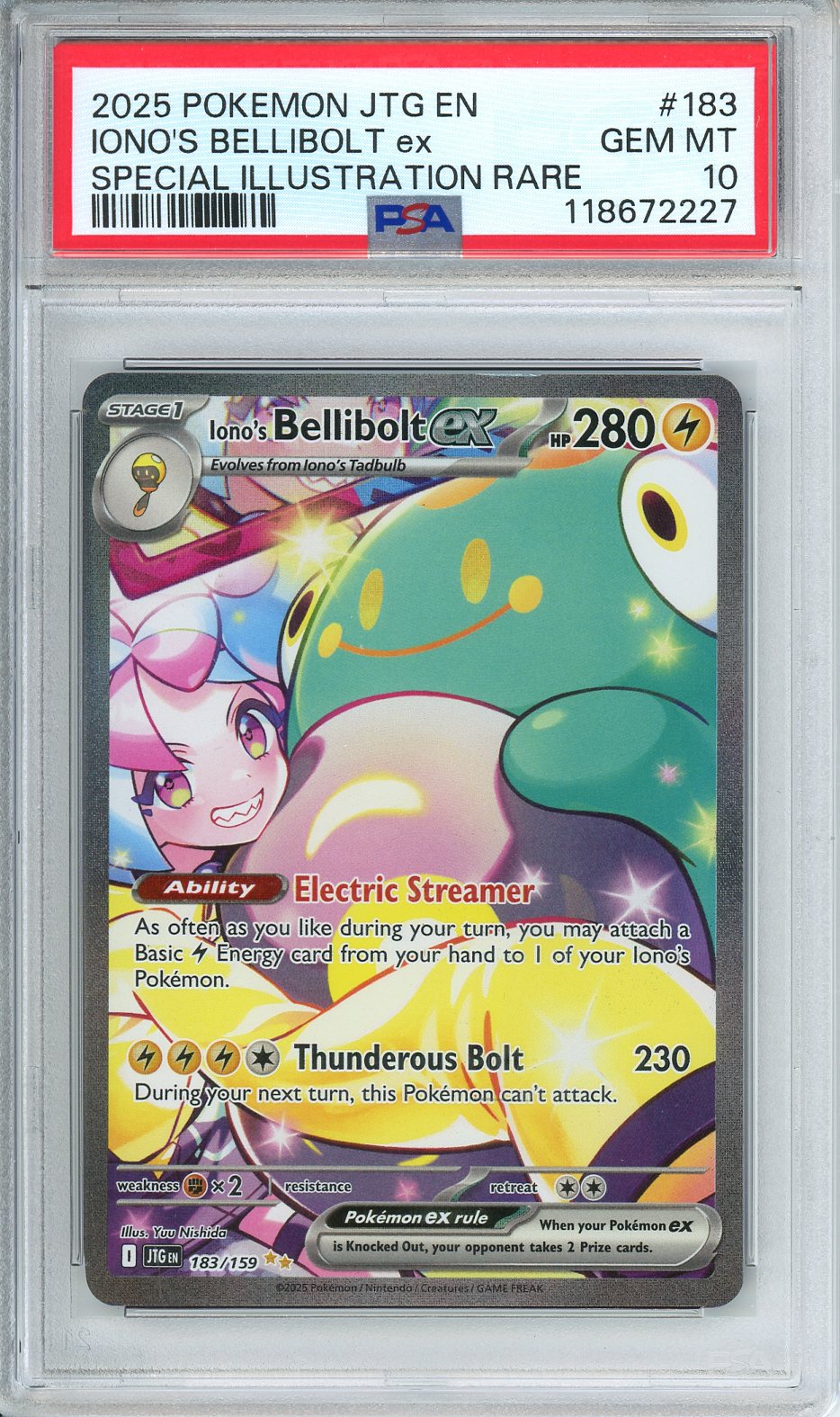 Pokemon Iono's Bellibolt ex Special Illustration Rare #183 PSA 10
