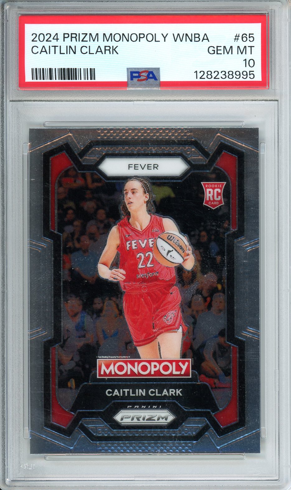 2024 Prizm Monopoly WNBA Caitlin Clark #65 PSA 10