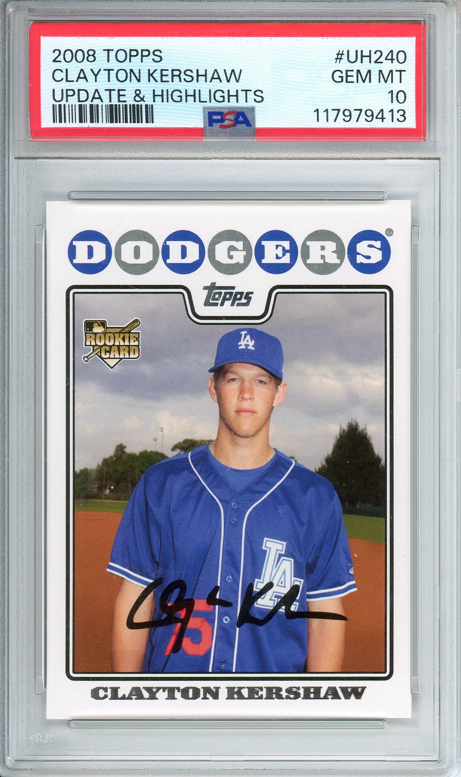 2008 Topps Clayton Kershaw Update & Highlights Rookie PSA 10 #UH240