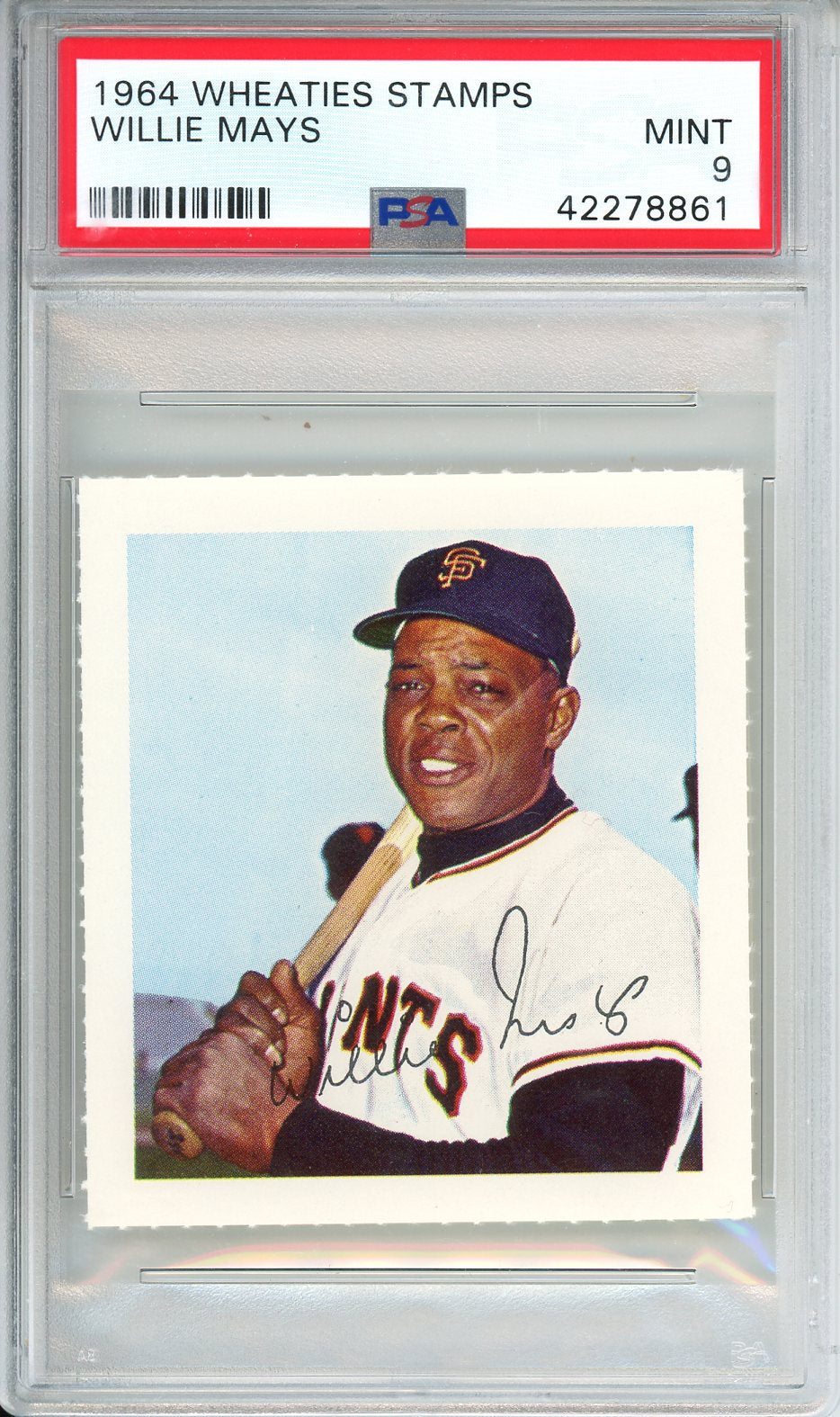 1964 Wheaties Stamps Willie Mays PSA 9