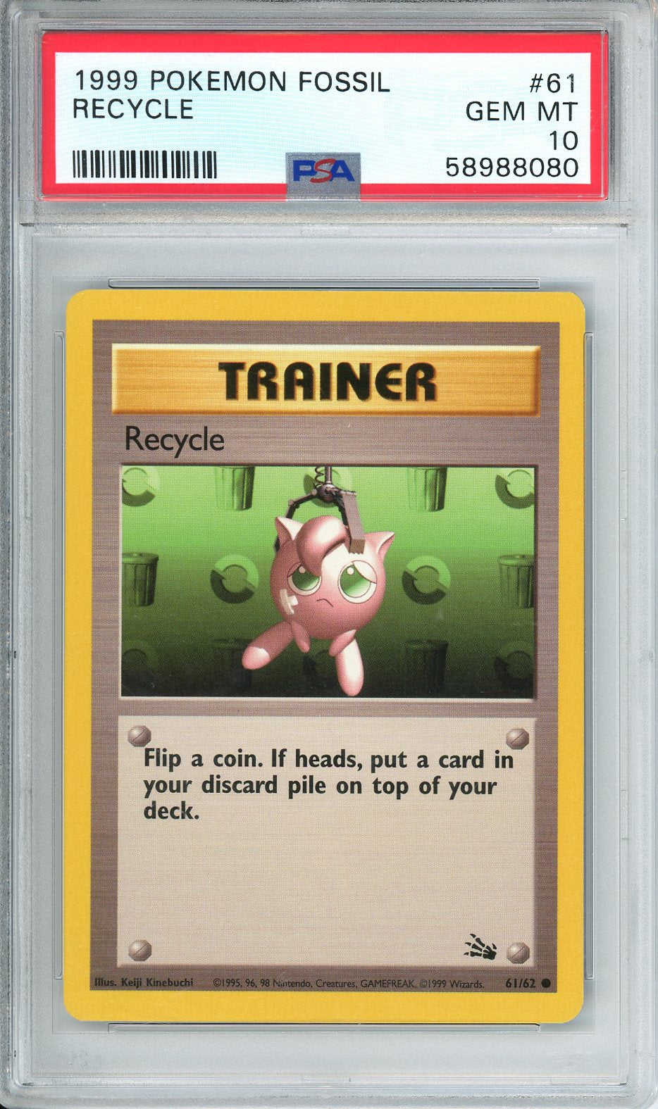 1999 Pokemon Fossil Recycle #61 PSA 10